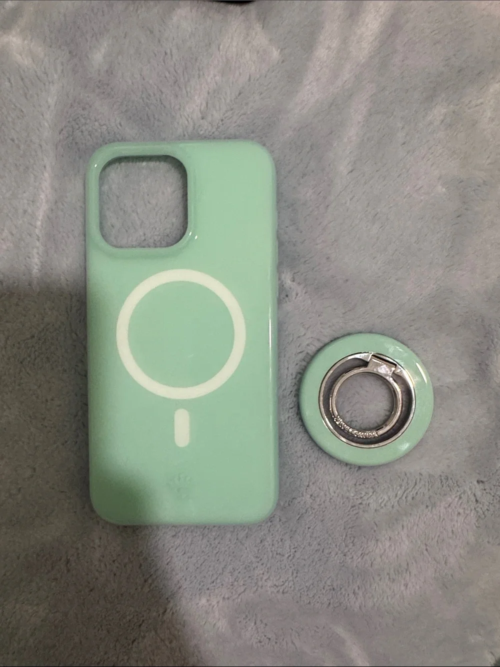 Velvet caviar Mint Green Phone Case with Ring Stand - Compatible Cell Accessory